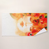 Aquarelle belle femme portant la couronne (Serviette de bain)