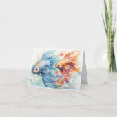 Aquarelle Bêta Poisson Bleu & Blanc orange (Dos)