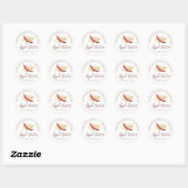 Aquarelle Beurre d'Apple Sticker rond classique (Feuille)