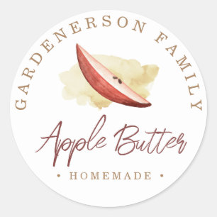 Aquarelle Beurre d'Apple Sticker rond classique
