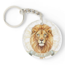 Aquarelle Biblique Porte-clés en Acrylique Lion de