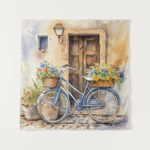 Aquarelle Bicyclette Art Tapisserie