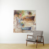 Aquarelle Bicyclette Art Tapisserie (En situation (horizontale))