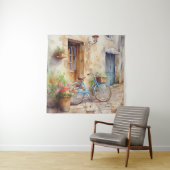 Aquarelle Bicyclette Art Tapisserie (En situation)