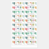 Aquarelle Bijoux peints Nom personnalisé Étiquette (Feuille)