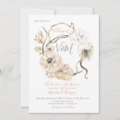 Aquarelle biologique Boho floral invitations de ma (Devant)