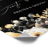 Aquarelle Black Gold Floral Mariage Poster (Coin)