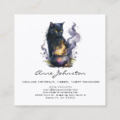 Aquarelle Black Sorcières Carré de chat Carte de v (Dos)