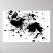 Aquarelle Black'n'White Paint Splatz Poster (Devant)
