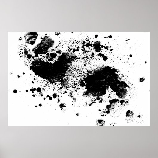 Aquarelle Black'n'White Paint Splatz Poster (Devant)