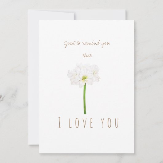 aquarelle blanc Amaryllis fleurs carte de voeux (Devant)