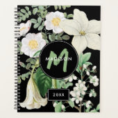 Aquarelle Blanc Fleur sauvage Sage Vert Monogramme (Devant)