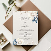 aquarelle blanc fleurs invitations de mariage