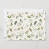 Aquarelle Blanc Floral Invitation à la douche nupt (Dos)