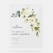 Aquarelle Blanc Hydrangea et Baby shower Rose (Recto)