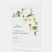 Aquarelle Blanc Hydrangea et Baby shower Rose (Angle)