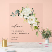 Aquarelle Blanc Hydrangea et Baby shower Rose (Mariage)