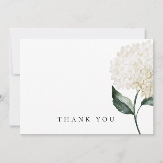 Aquarelle Blanc Hydrangea Merci funéraire (Devant)