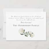 Aquarelle Blanc Hydrangea Merci funéraire (Dos)