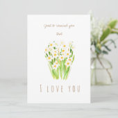 aquarelle blanc narcisse fleurs carte de voeux (Debout devant)