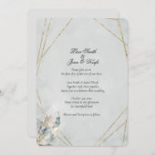 Aquarelle Blanc Quartz Faire-part de mariage moder (Devant / Derrière)