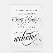 Aquarelle blanche 60e anniversaire Mariage Bienven (Recto)