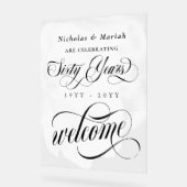 Aquarelle blanche 60e anniversaire Mariage Bienven (Angle)