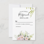 Aquarelle blanche Calla Lys Mariage carte RSVP (Devant)