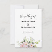Aquarelle blanche Calla Lys Mariage carte RSVP (Dos)