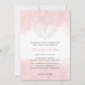 Aquarelle blanche Croix blanche Invitation religie (Devant)