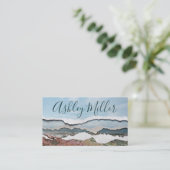 Aquarelle blanche et Carte de visite de papier déc (Debout devant)