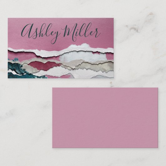 Aquarelle blanche et Carte de visite de papier déc (Devant / Derrière)