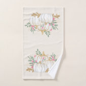 Aquarelle blanche et Citrouille or (Serviette à main)