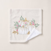 Aquarelle blanche et Citrouille or (Gant de toilette)