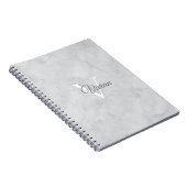 Aquarelle blanche fantôme Monogramme Nom Carnet (Côté Droit)