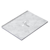 Aquarelle blanche fantôme Monogramme Nom Carnet (Côté gauche)