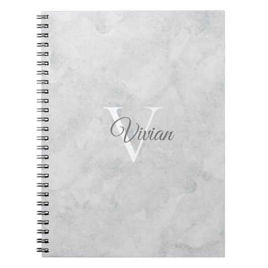 Aquarelle blanche fantôme Monogramme Nom Carnet (Devant)