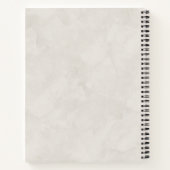 Aquarelle blanche Gris Monogramme Nom Carnet (Dos)