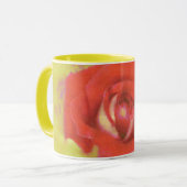 Aquarelle blanche jaune et rouge Rose Art Mug (Devant gauche)