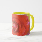 Aquarelle blanche jaune et rouge Rose Art Mug (Devant droit)