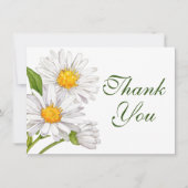 Aquarelle blanche marguerite Merci floral été (Devant)