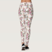 Aquarelle blanche/Rose Plaid Leggings femmes (Dos)