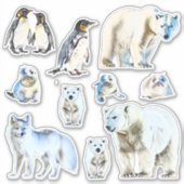 Aquarelle blanche rustique Animaux Stickers de vin (Devant)