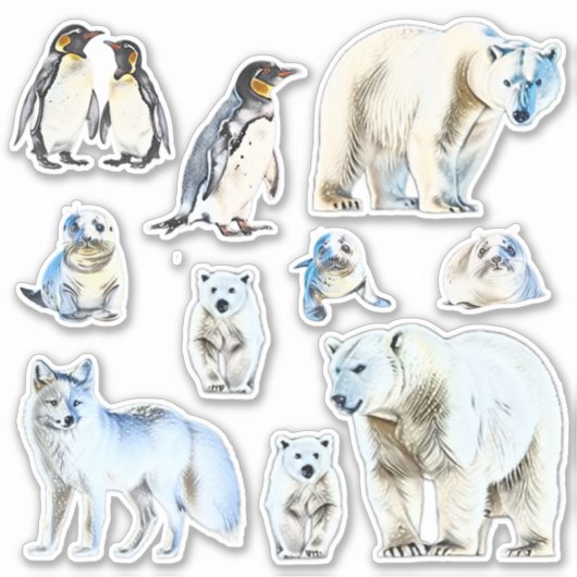 Aquarelle blanche rustique Animaux Stickers de vin (Devant)