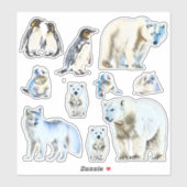 Aquarelle blanche rustique Animaux Stickers de vin (Feuille)