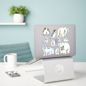Aquarelle blanche rustique Animaux Stickers de vin (Ordinateur portable sur le bureau)