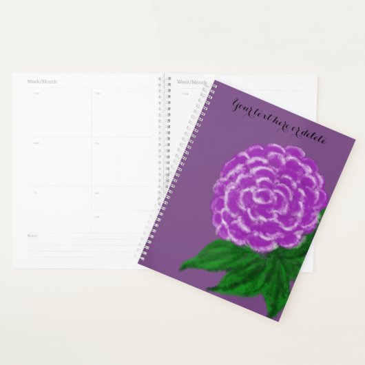 Aquarelle blanche violette Planner Floral (Devant avec enveloppe)