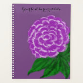 Aquarelle blanche violette Planner Floral (Devant)