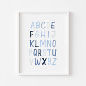 Aquarelle bleu Alphabet poster