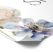 Aquarelle bleu Baby shower Floral Accueil Poster (Coin)